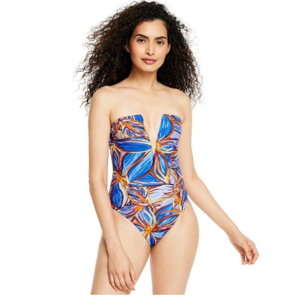 Fe Noel X Target Leafy Palm Print Deep V-Neck One… - image 1